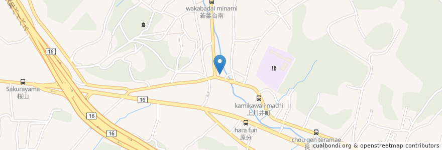 Mapa de ubicacion de 味の民芸 若葉台店 en 日本, 神奈川県, 横浜市, 旭区.