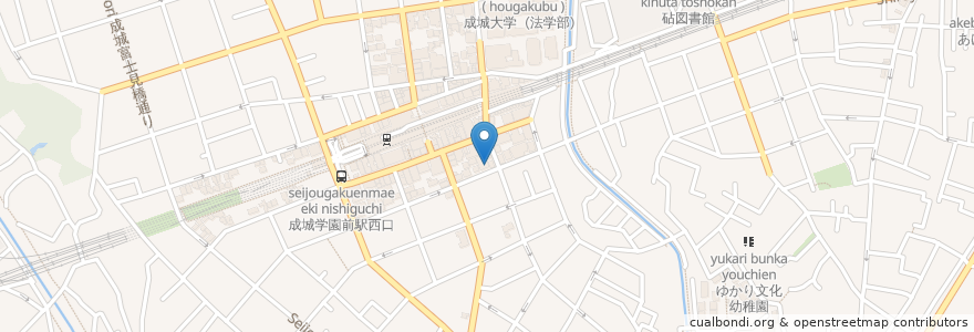 Mapa de ubicacion de 成城外科整形外科 en Japonya, 東京都, 世田谷区.