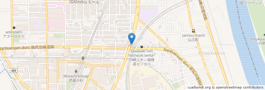 Mapa de ubicacion de 動物予防医療センター en Japan, 神奈川県, 川崎市, 中原区.