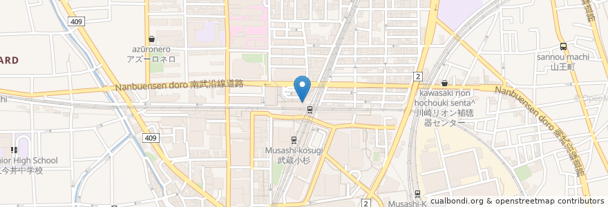 Mapa de ubicacion de 武蔵小杉駅前交番 en 日本, 神奈川県, 川崎市, 中原区.
