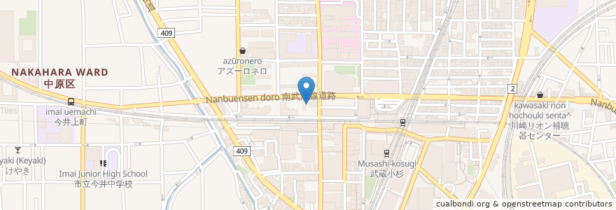 Mapa de ubicacion de ENEOS 小杉店 en Japon, Préfecture De Kanagawa, Kawasaki, 中原区.