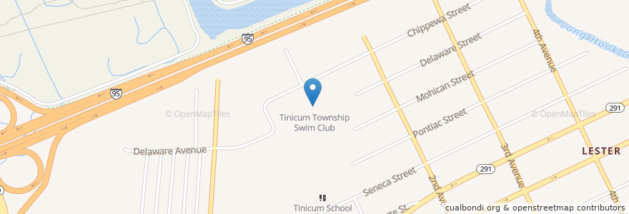 Mapa de ubicacion de Tinicum Township Swim Club en ایالات متحده آمریکا, پنسیلوانیا, Delaware County, Tinicum Township.
