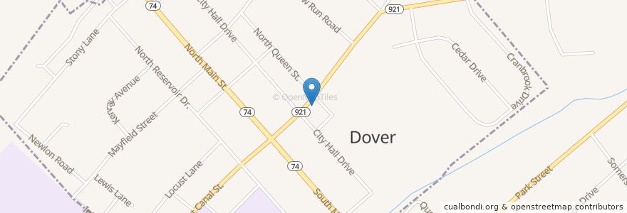 Mapa de ubicacion de cup o Joe en 미국, 펜실베이니아, Dover Township, Dover.