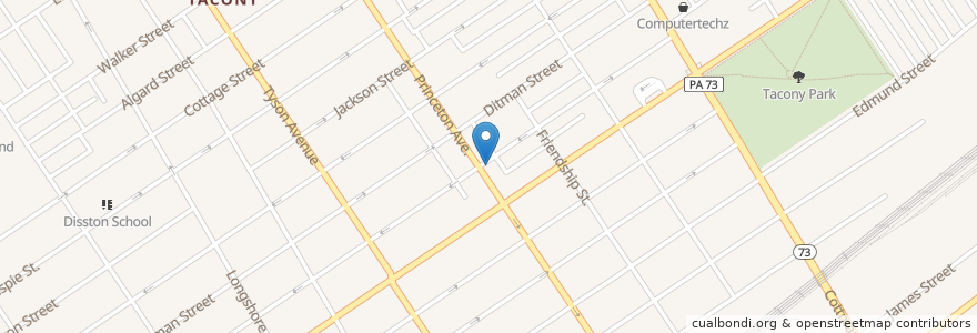 Mapa de ubicacion de Baby Boss Concetta's Pizza en United States, Pennsylvania, Philadelphia County, Philadelphia.