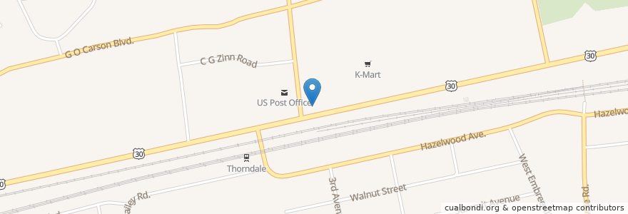 Mapa de ubicacion de Domino's en الولايات المتّحدة الأمريكيّة, بنسيلفانيا, Chester County, Caln Township.