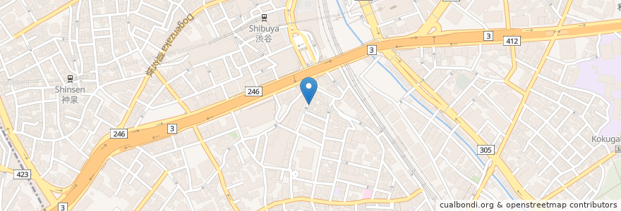 Mapa de ubicacion de shibuya cage en Jepun, 東京都, 渋谷区.