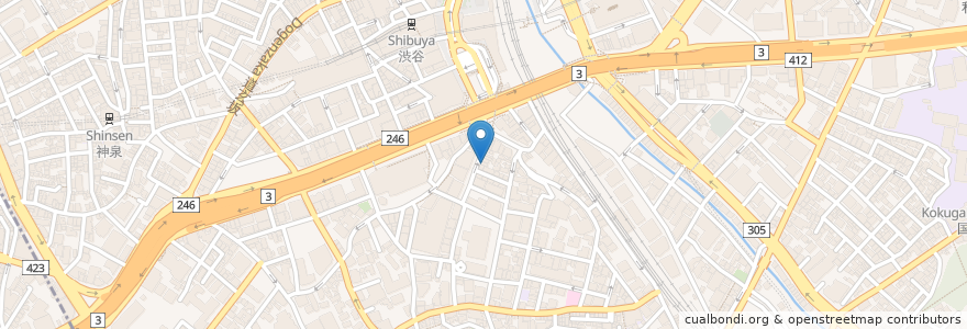 Mapa de ubicacion de 桜丘ワヱン酒場 en Japonya, 東京都, 渋谷区.