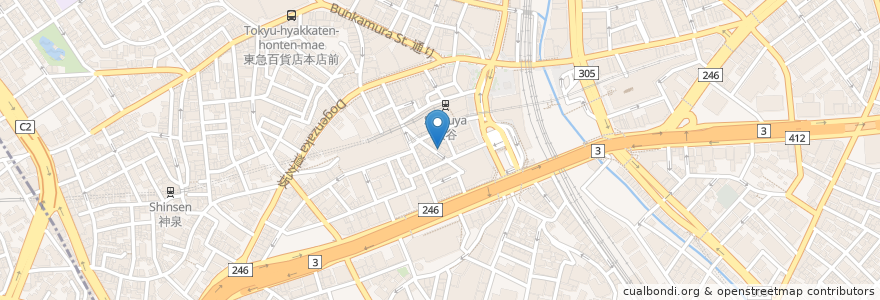 Mapa de ubicacion de 凹 KUNI en 日本, 東京都, 渋谷区.