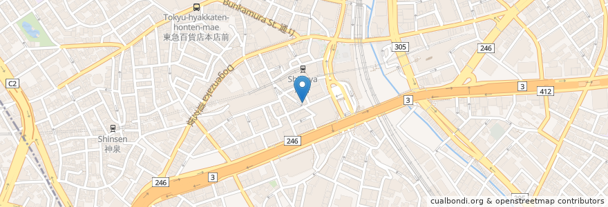 Mapa de ubicacion de 富士そば en 日本, 東京都, 渋谷区.