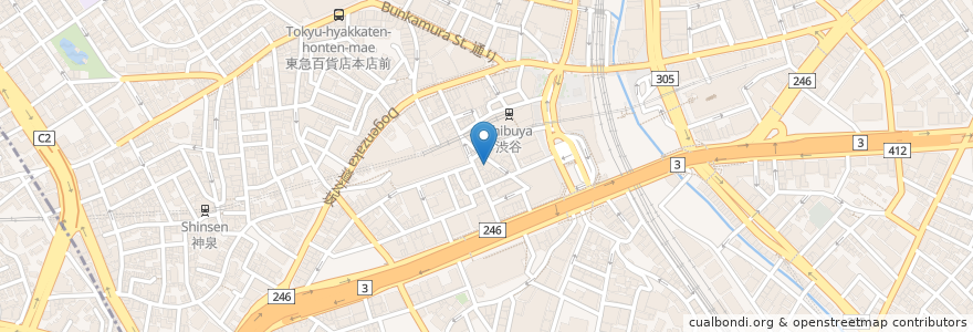 Mapa de ubicacion de 松岡薬局 en Japan, Tokyo, Shibuya.