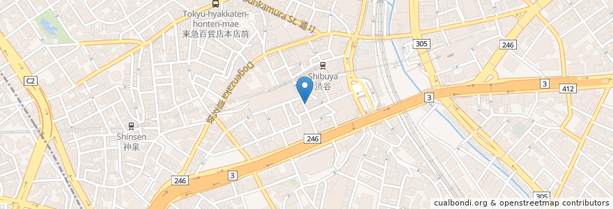 Mapa de ubicacion de 老湯火鍋房 en 日本, 東京都, 渋谷区.