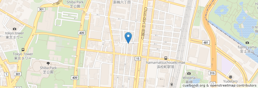 Mapa de ubicacion de そば ゆで太郎 en Japão, Tóquio, 港区.