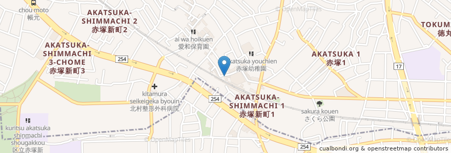 Mapa de ubicacion de 赤塚耳鼻咽喉科 en 日本, 東京都, 練馬区.