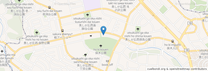 Mapa de ubicacion de あざがみ小児クリニック en 일본, 가나가와현, 요코하마시, 青葉区.