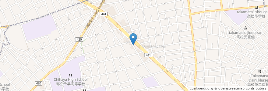 Mapa de ubicacion de つけ麺道　たけし en Japan, Tokio.