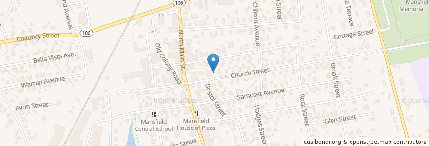Mapa de ubicacion de Al-Noor Academy en United States, Massachusetts, Bristol County, Mansfield.