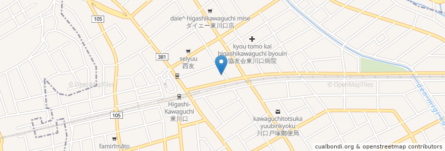 Mapa de ubicacion de ラーメン en Япония, Сайтама, 川口市.