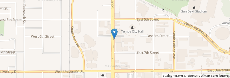 Mapa de ubicacion de Mill Cue Club Bar & Billiards en United States, Arizona, Maricopa County, Tempe.