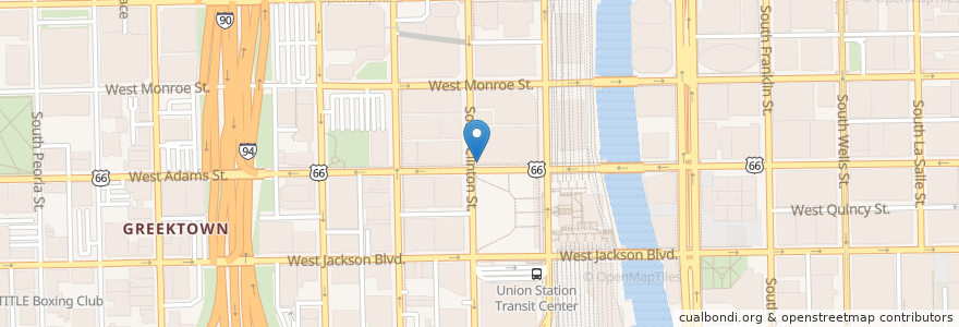 Mapa de ubicacion de Starbucks en United States, Illinois, Chicago.
