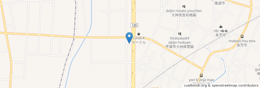 Mapa de ubicacion de かつや en 日本, 神奈川縣, 平塚市.
