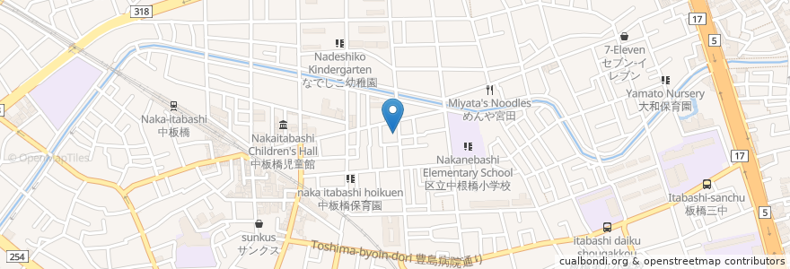 Mapa de ubicacion de 酒飯場 十六貫 en Japan, 東京都, 板橋区.