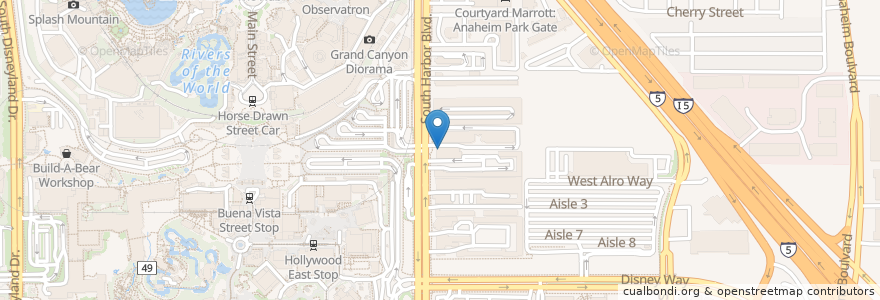 Mapa de ubicacion de Captain Kidd's Buffet en Estados Unidos De América, California, Orange County, Anaheim.