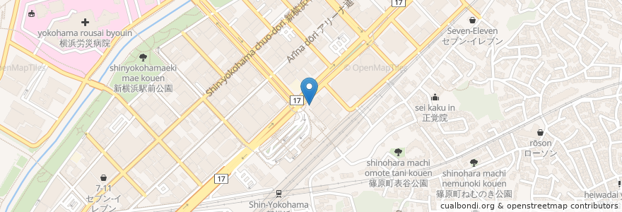 Mapa de ubicacion de マクドナルド en ژاپن, 神奈川県, 横浜市, 港北区.