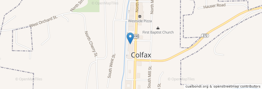 Mapa de ubicacion de Colfax Branch, Whitman Country Libraries en United States, Washington, Whitman County, Colfax.
