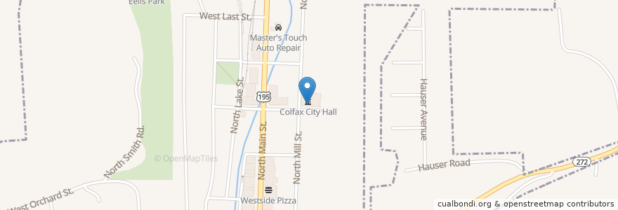 Mapa de ubicacion de Colfax Police Station en Verenigde Staten, Washington, Whitman County, Colfax.