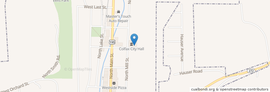 Mapa de ubicacion de Colfax Police Station en Stati Uniti D'America, Washington, Whitman County, Colfax.