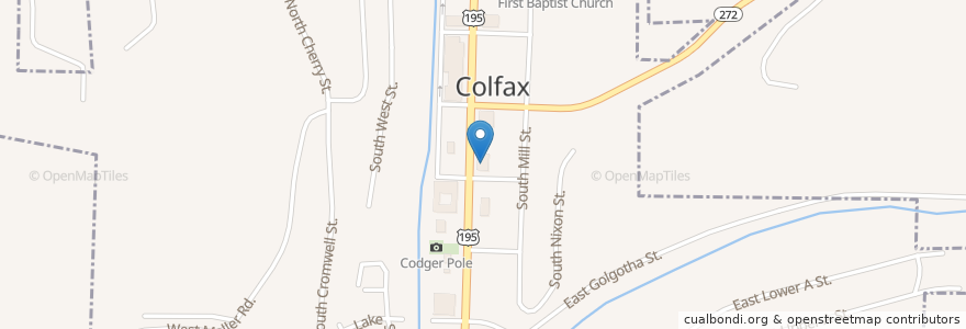 Mapa de ubicacion de Colfax Post Office en Amerika Birleşik Devletleri, Vaşington, Whitman County, Colfax.
