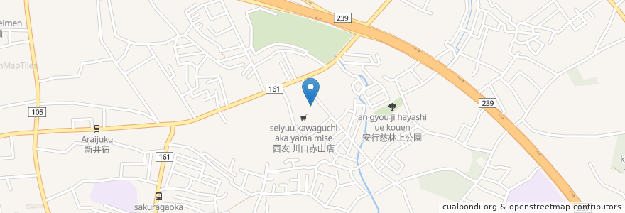 Mapa de ubicacion de マツモトキヨシ 西友川口赤山店 en Japón, Prefectura De Saitama, 川口市.