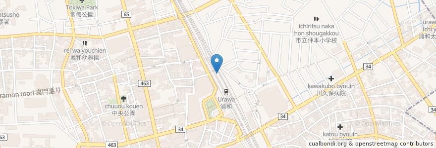Mapa de ubicacion de 市民の窓口 en Japonya, 埼玉県, さいたま市, 浦和区.