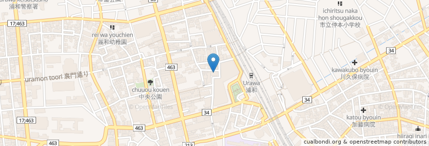 Mapa de ubicacion de ガスト en ژاپن, 埼玉県, さいたま市, 浦和区.