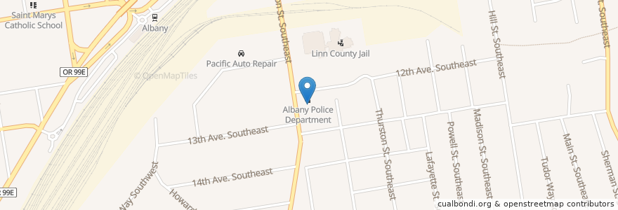 Mapa de ubicacion de Albany Police Department en アメリカ合衆国, オレゴン州, Linn County, Albany.