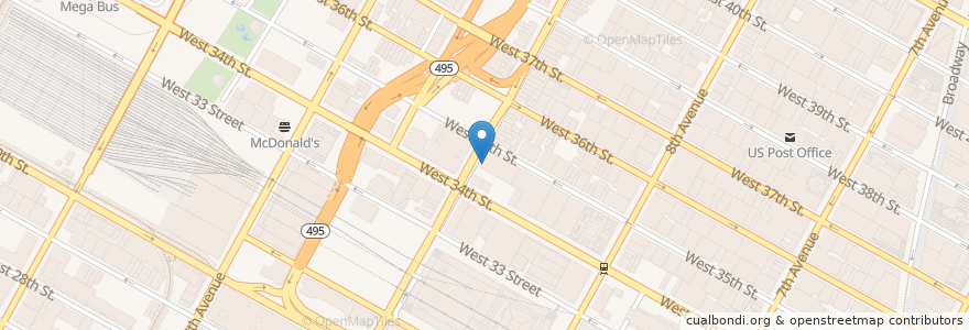 Mapa de ubicacion de Uncle Jack's en アメリカ合衆国, ニューヨーク州, New York, New York County, Manhattan, Manhattan Community Board 4.