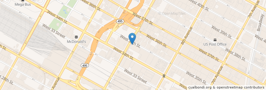 Mapa de ubicacion de Hudson Station Bar and Grill en Соединённые Штаты Америки, Нью-Йорк, Нью-Йорк, Округ Нью-Йорк, Манхэттен, Manhattan Community Board 4.