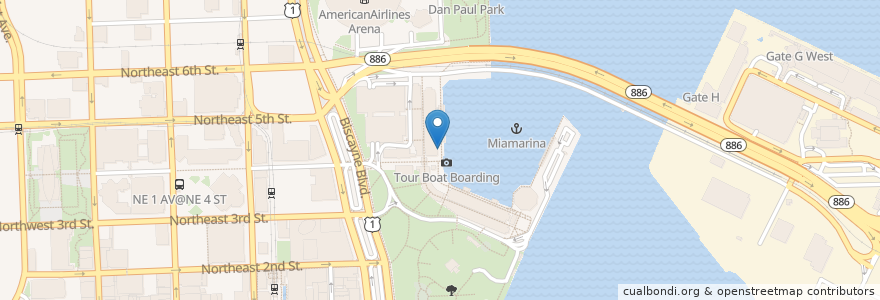 Mapa de ubicacion de Hooters en الولايات المتّحدة الأمريكيّة, فلوريدا, مقاطعة ميامي داد, ميامي.