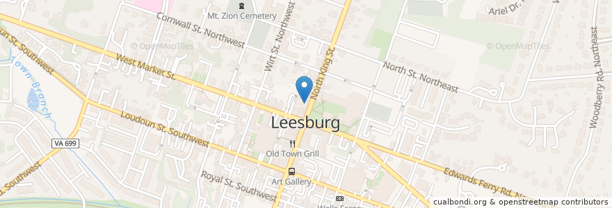 Mapa de ubicacion de Lightfoot en 미국, 버지니아, Loudoun County, Leesburg.