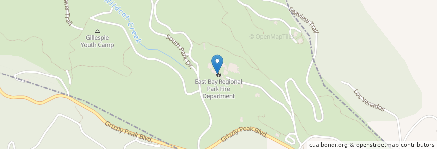 Mapa de ubicacion de East Bay Regional Park Fire Department en 미국, 캘리포니아주, Contra Costa County.