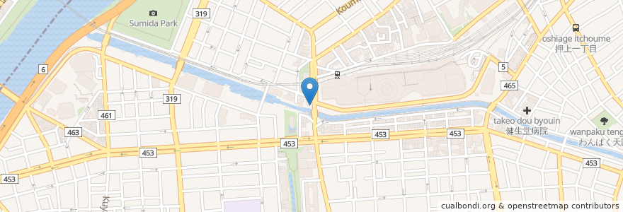 Mapa de ubicacion de 東武橋際公衆便所 en Japonya, 東京都, 墨田区.