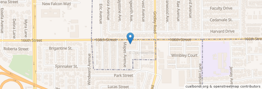 Mapa de ubicacion de First Evangelical Church of Cerritos en Verenigde Staten, Californië, Los Angeles County.