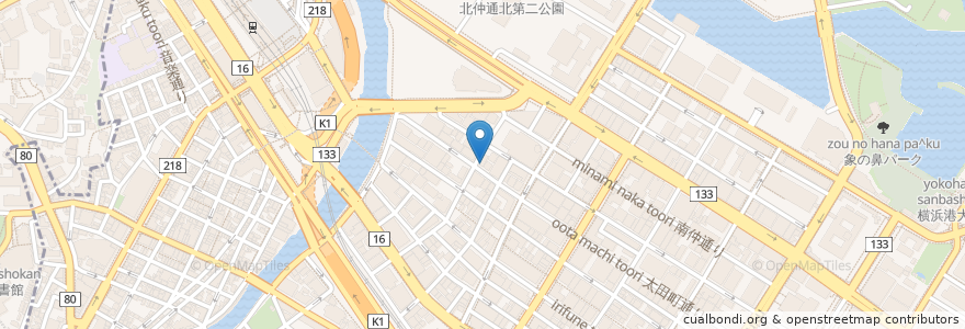 Mapa de ubicacion de ALLORA bashamichi en Japão, 神奈川県, 横浜市, 中区.