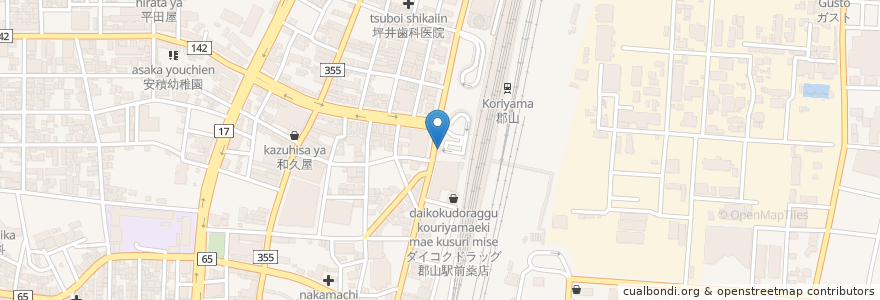 Mapa de ubicacion de 駅前交番 en Japón, Prefectura De Fukushima, 郡山市.
