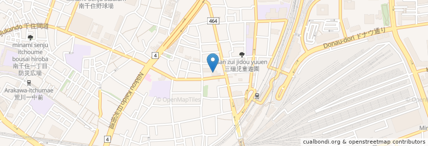 Mapa de ubicacion de 城北信用金庫南千住営業部 en Japan, Tokio.