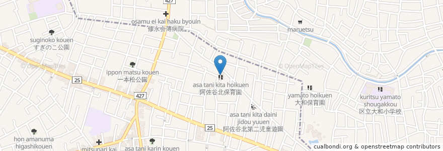 Mapa de ubicacion de 阿佐ヶ谷北保育園 en Jepun, 東京都, 杉並区.
