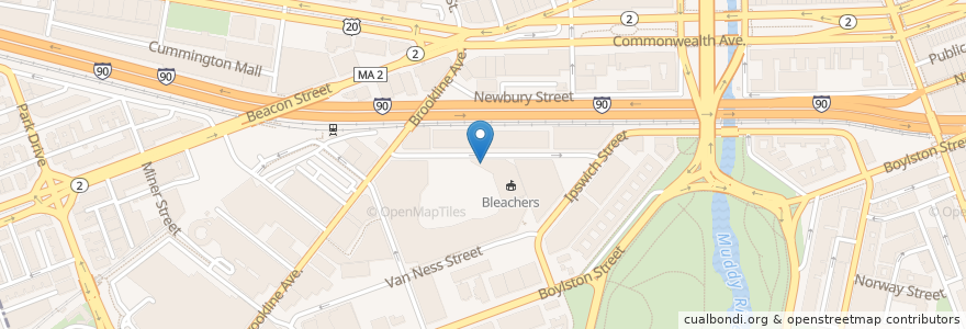Mapa de ubicacion de Bleacher Bar en Estados Unidos Da América, Massachusetts, Suffolk County, Boston.