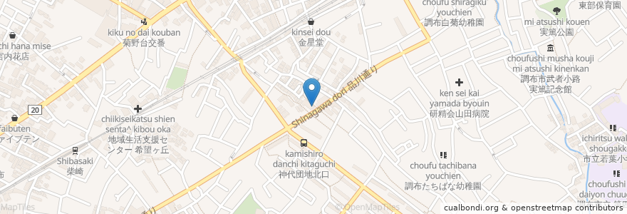 Mapa de ubicacion de 神代クリニック en 일본, 도쿄도, 調布市.