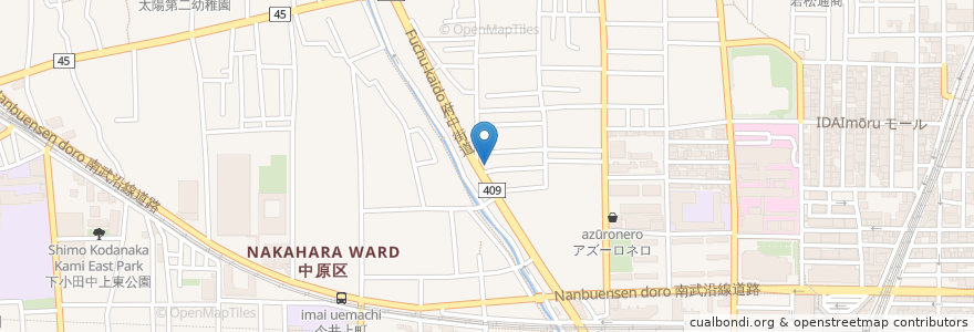Mapa de ubicacion de 川崎小杉郵便局 en Japão, 神奈川県, 川崎市, 中原区.