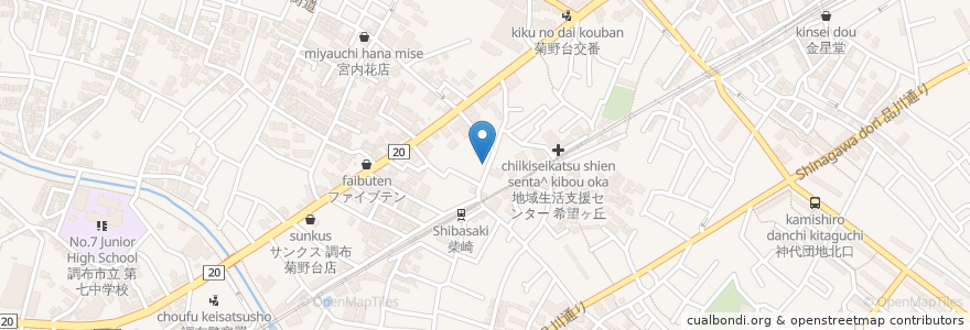 Mapa de ubicacion de 精華楼 en 일본, 도쿄도, 調布市.